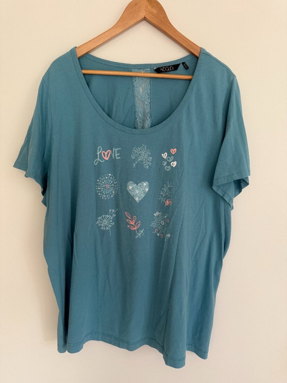 Voglo Women Blue Round Neck Short Sleeve Pullover T Shirt Plus Size 4X